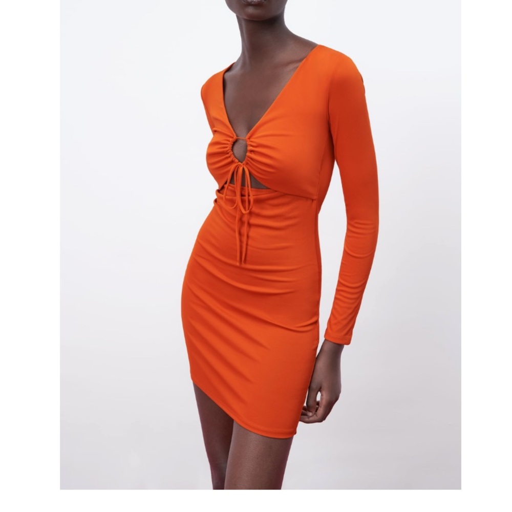 Zara Orange Cut Out Dress